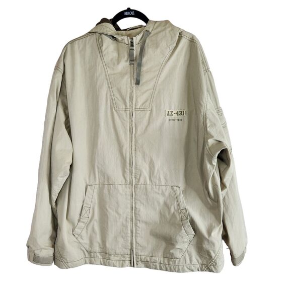 American Eagle Outfitters Military Jacket Coat Mens Size XL Tan Beige Gorpcore